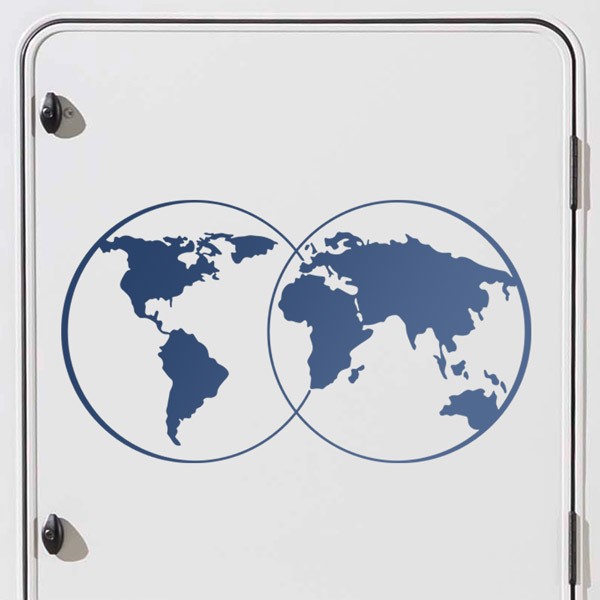 Autocollants: Carte du Monde Circulaire