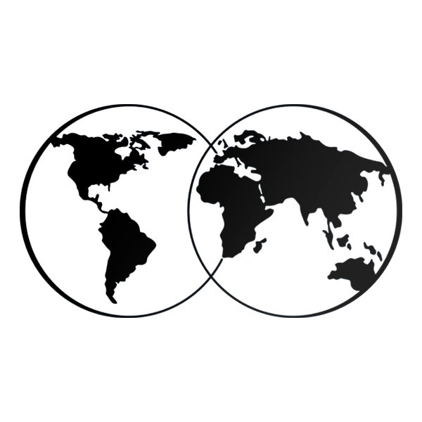Autocollants: Carte du Monde Circulaire