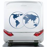 Stickers camping-car: Carte du Monde Circulaire 2