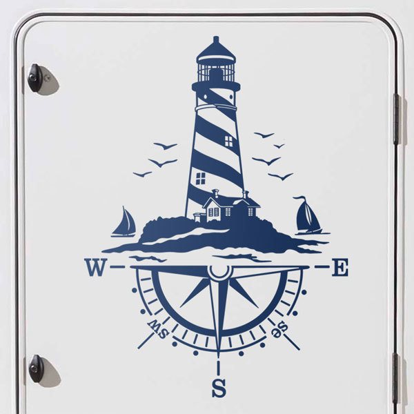 Sticker Theme Marin Phare sur la côte pour camping-car - TenStickers