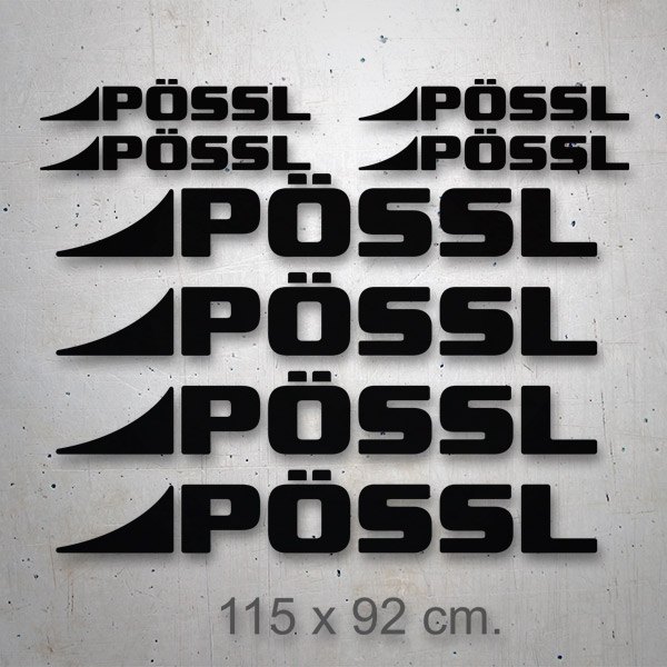 Stickers camping-car: Kit 8X Pössl