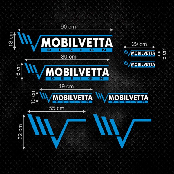 Autocollants: Kit 8X Mobiletta Design en deux Couleurs