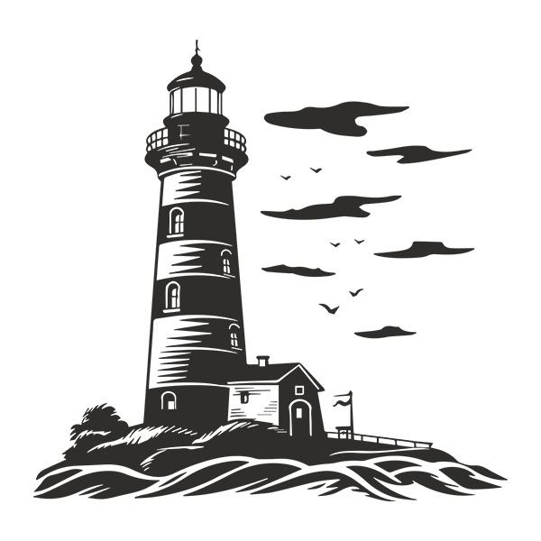 Stickers camping-car: Phare côtier