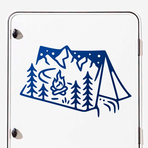 Stickers camping-car: Camping en foret