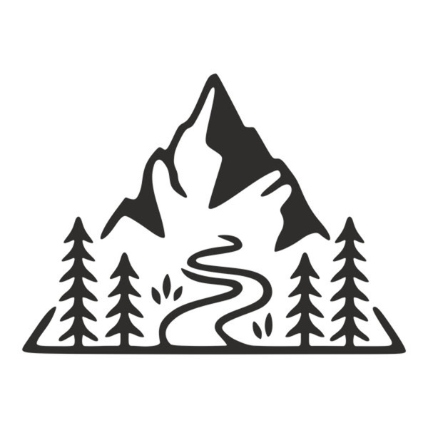 Stickers camping-car: Triangle de montagne