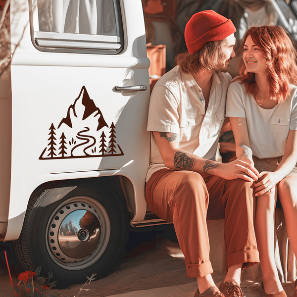 Stickers camping-car: Triangle de montagne