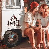 Stickers camping-car: Triangle de montagne 2