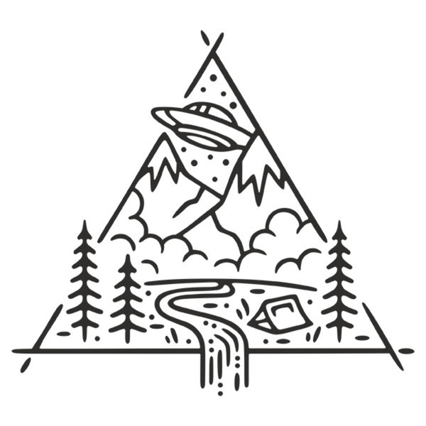 Stickers camping-car: Camping UFO Mountains