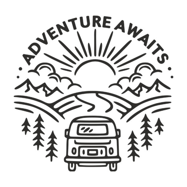Stickers camping-car: Adventure Awaits