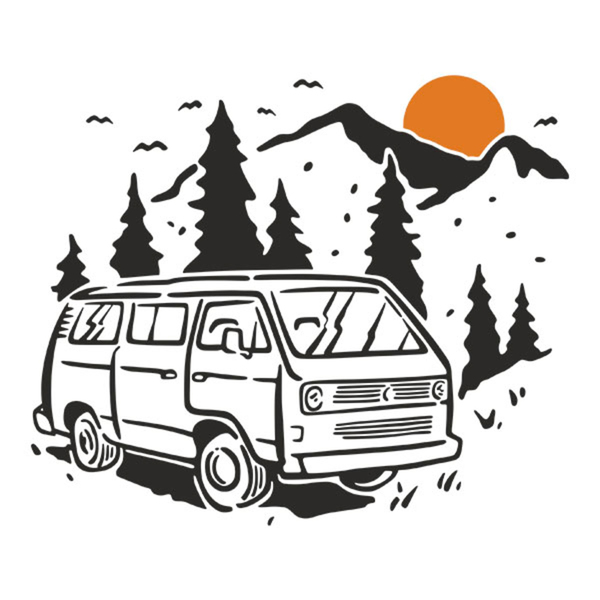 Stickers camping-car: Caravane du crépuscule