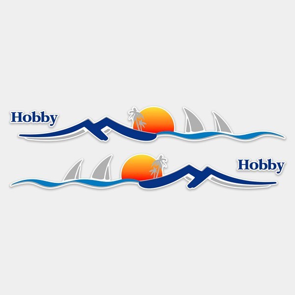 Stickers camping-car: Landscape set sea and beach with sunset