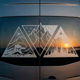 Stickers camping-car: Jour, nuit, montagne et plage 13