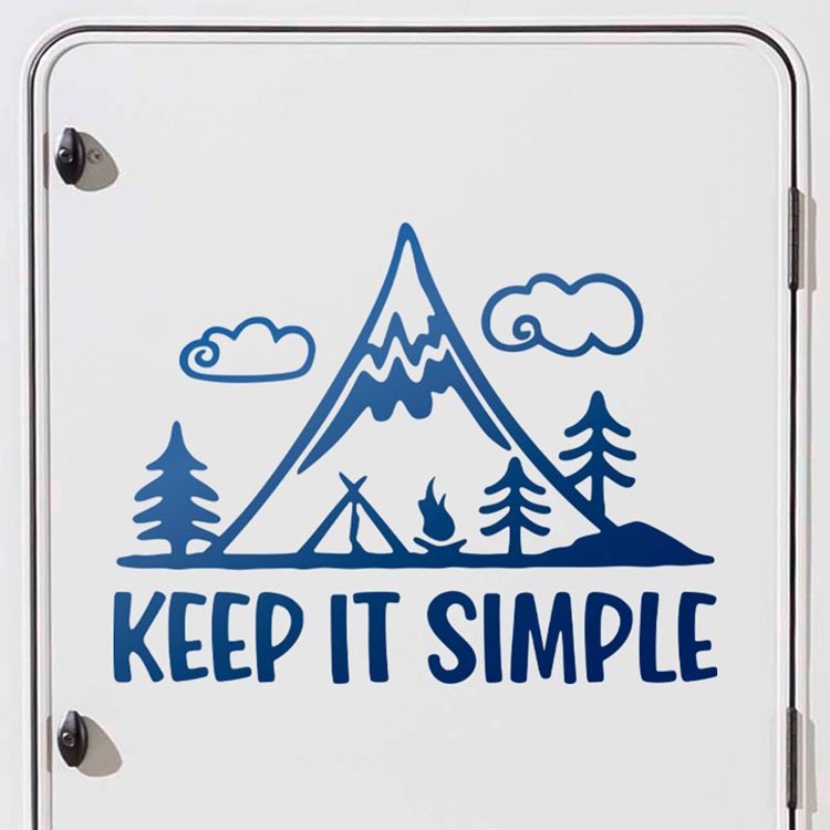 Stickers camping-car: Sticker vinyle Keep it simple pour camping-car