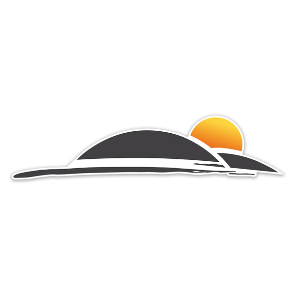 Stickers camping-car: Autocollant décoratif coucher de soleil gauche pou