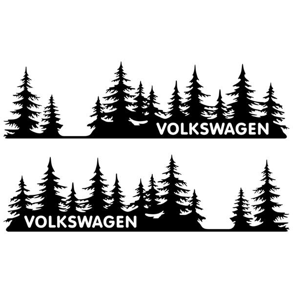 Stickers camping-car: 2x Arbres Volkswagen