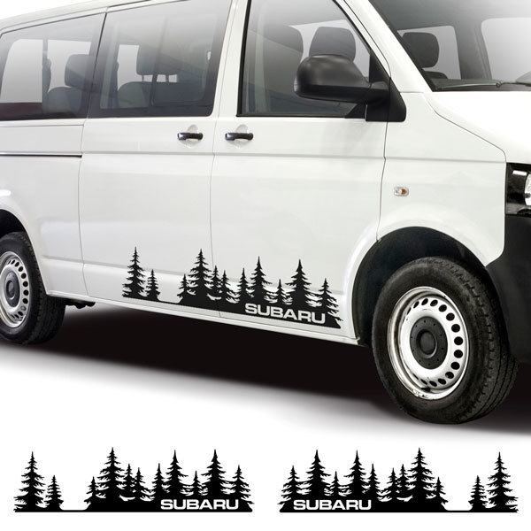 Stickers camping-car: 2x Arbres Subaru