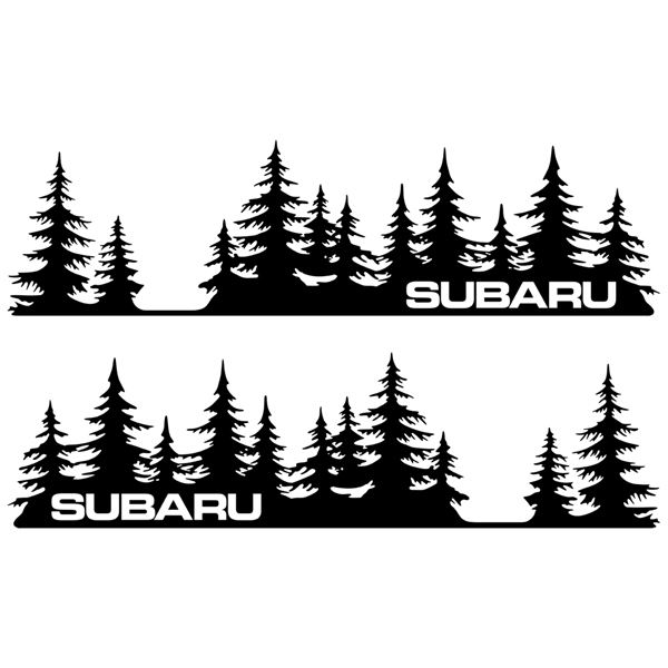 Stickers camping-car: 2x Arbres Subaru