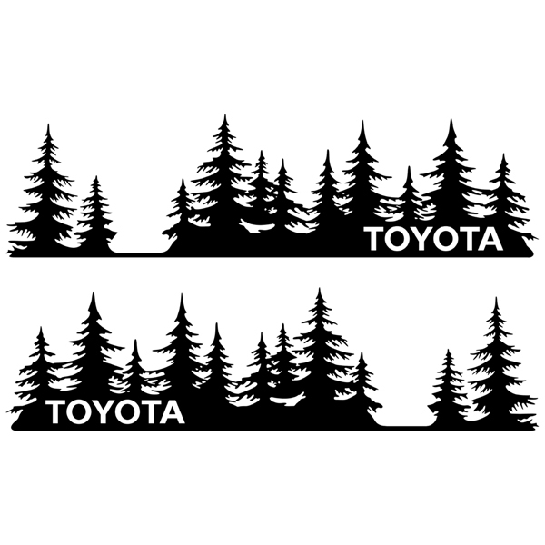 Stickers camping-car: 2x Arbres Toyota