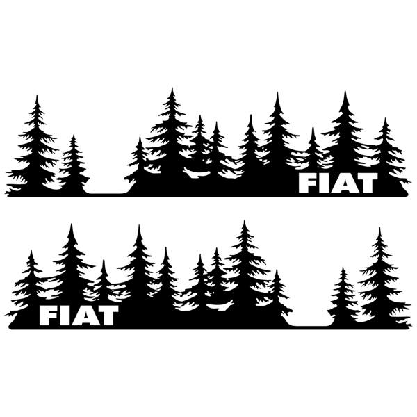 Stickers camping-car: 2x Arbres Fiat