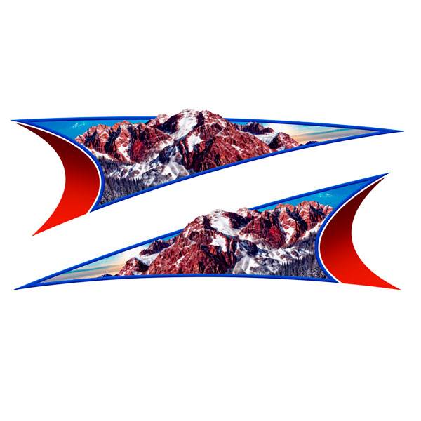 Stickers camping-car: Montagnes Enneigées