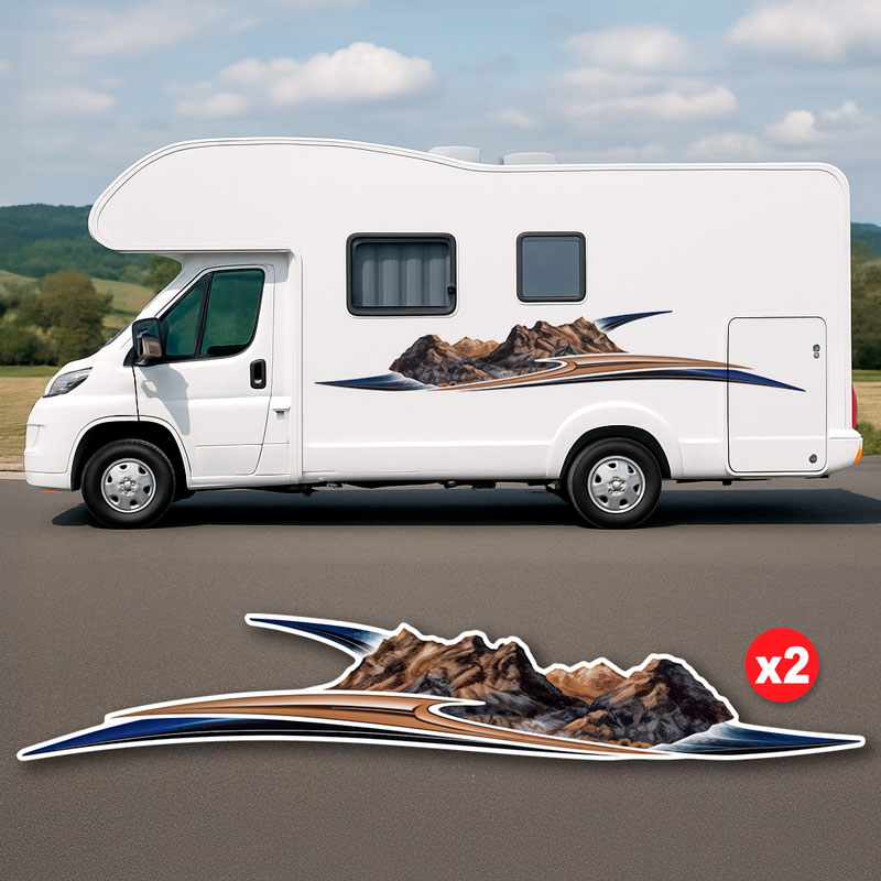 Stickers camping-car: Montagnes tribales