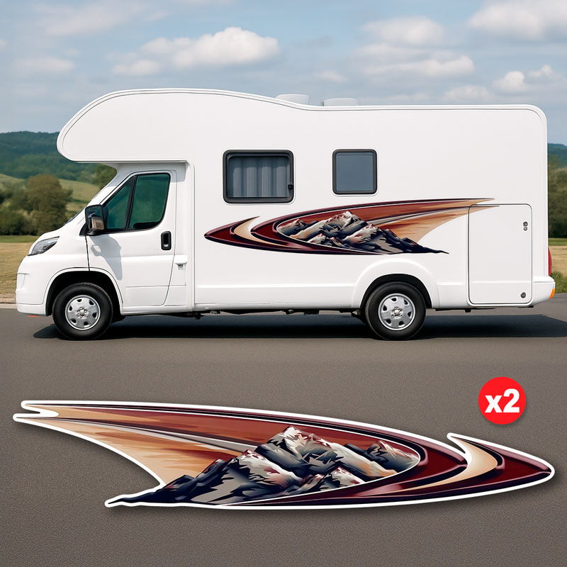 Stickers camping-car: Montagnes