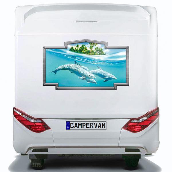 Autocollants: Cadre vintage Dauphins des Caraïbes