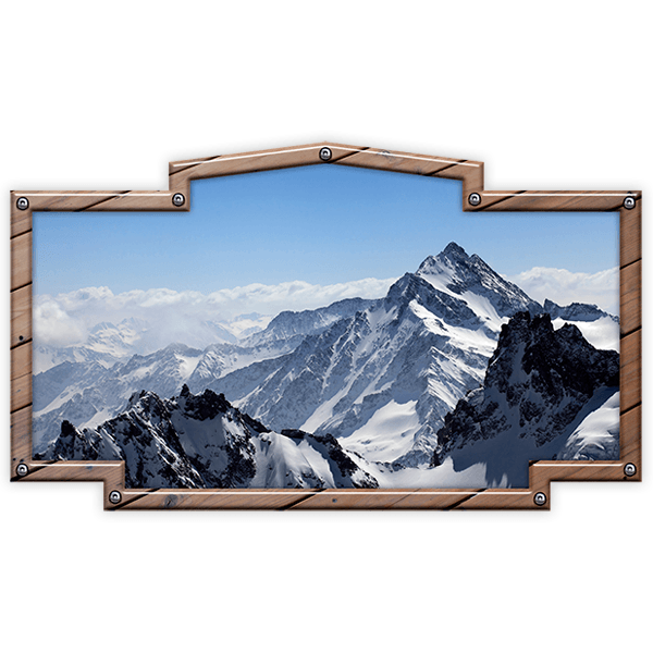 Autocollants: Cadre vintage Alpes suisses 0