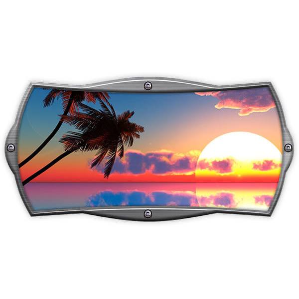 Autocollants: Cadre rectangulaire Lever de soleil des Caraïbes