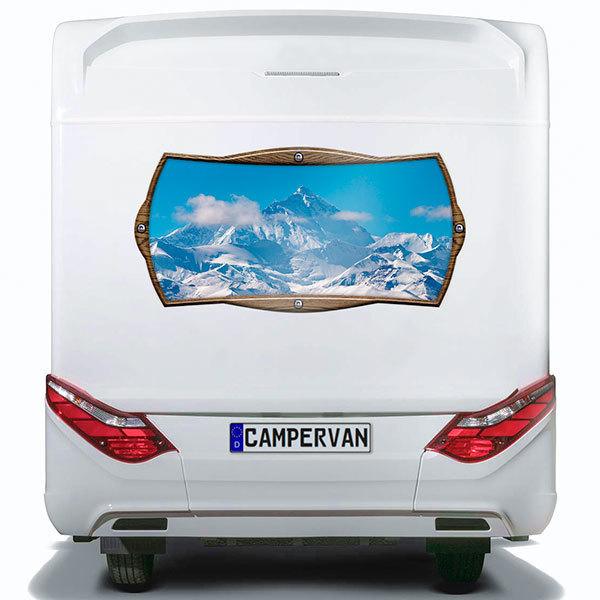Stickers camping-car: Cadre rectangulaire montagne