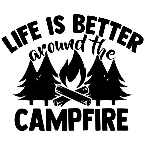 Stickers camping-car: Life is better around the camplire