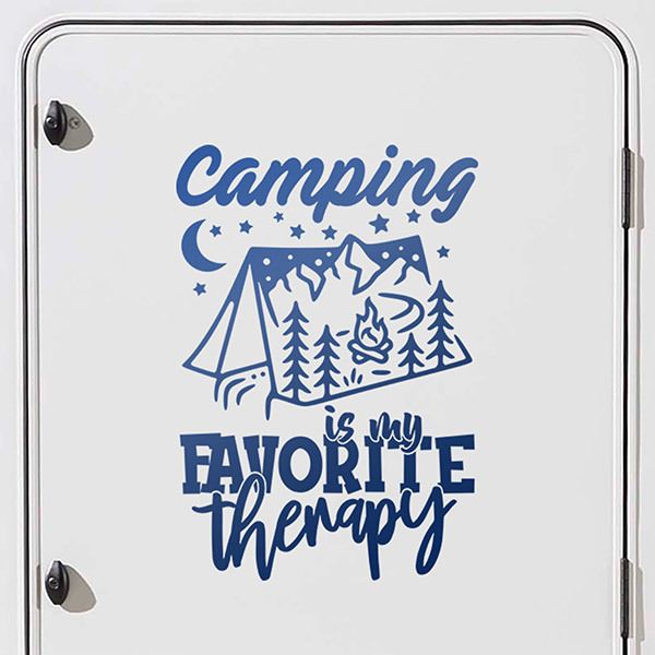 Stickers camping-car: Camping is my favorite therapy