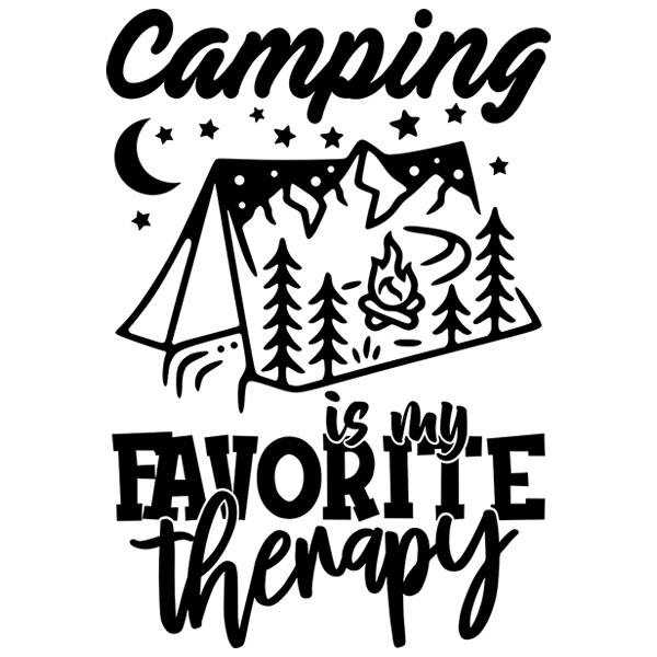 Stickers camping-car: Camping is my favorite therapy
