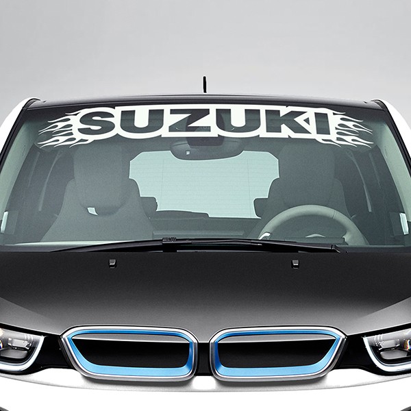 Autocollants: SUZUKI avec Flammes Lat&eacute;rales