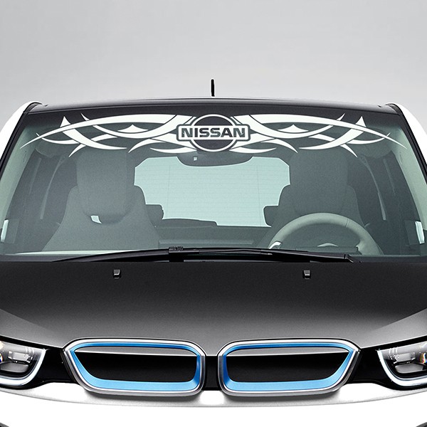 Autocollants: Pare soleil  tribal avec logo Nissan