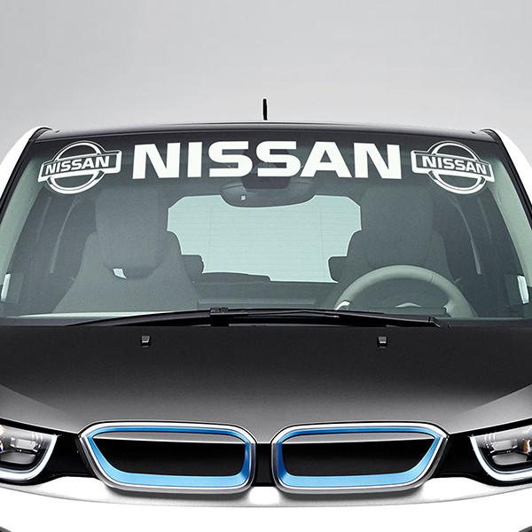Autocollants: Pare soleil Nissan avec logos