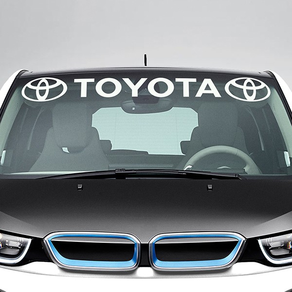 Autocollants: Pare soleil Toyota avec logos 0