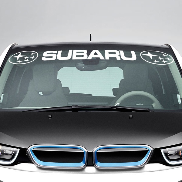 Autocollants: Pare soleil Subaru avec logos 0
