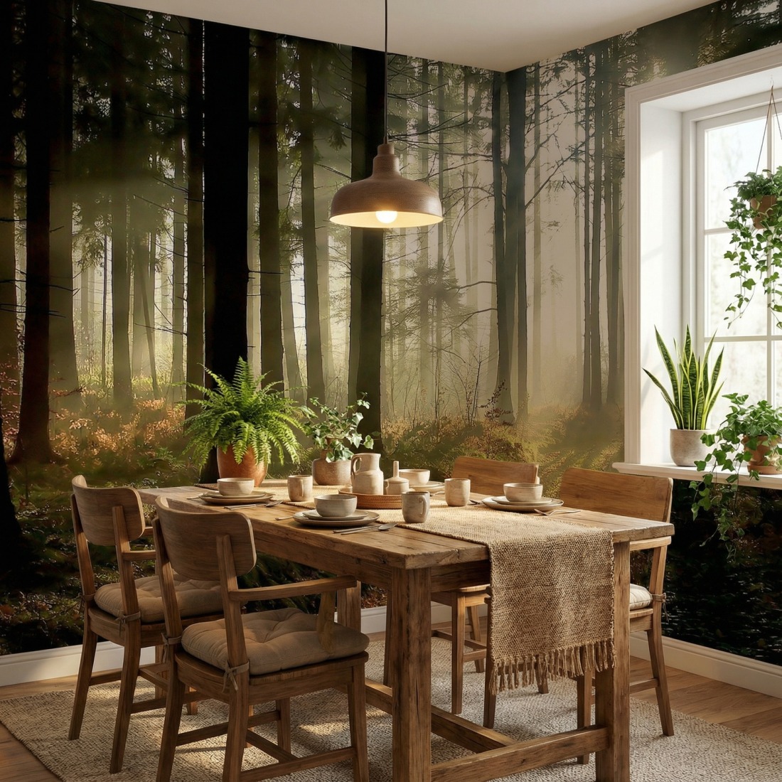 Poster mural de forêt dans une salle à manger
