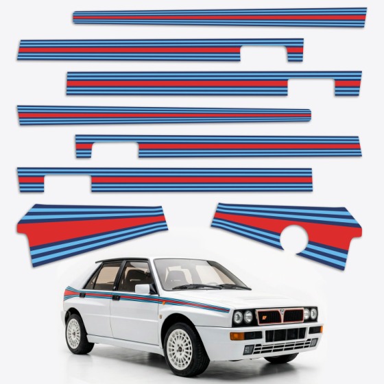 Autocollant voiture rallye : kit de bandes pour Lancia Delta, pièce par pièce
