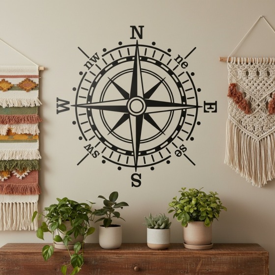 Sticker mandala cuivré posé au-dessus d'un canapé beige arrondi dans un salon moderne
